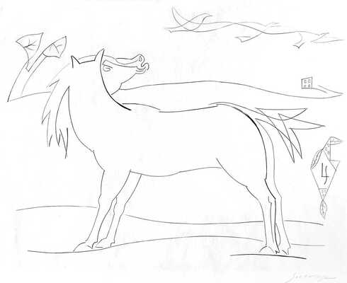 Сюрваж Леопольд. Иллюстрация к поэме Ж. Кокто "Пегас"